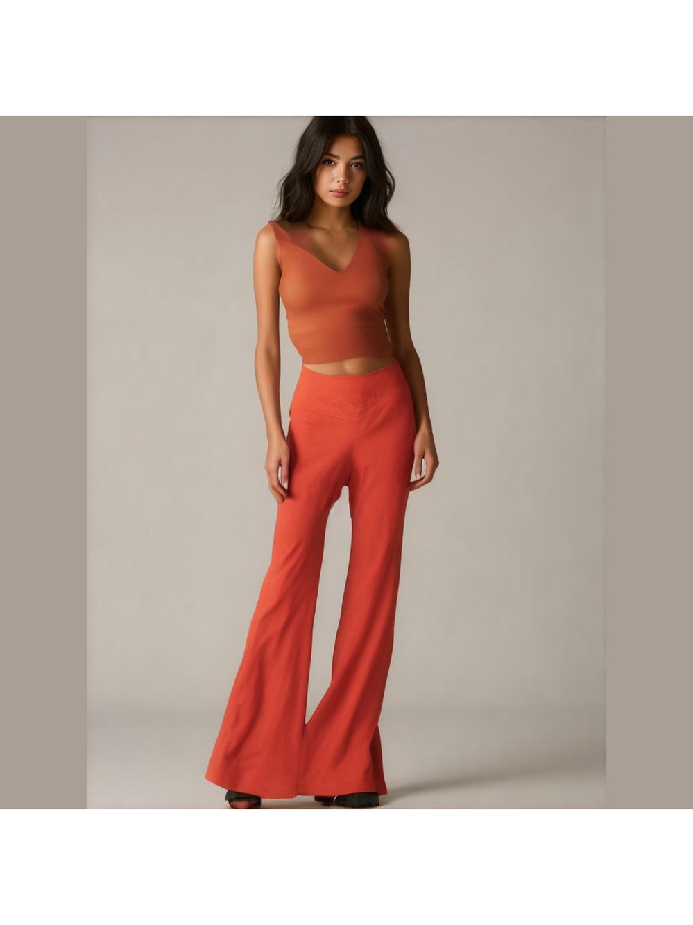 Aerie Red real me high rise super flare cross over leggings size small